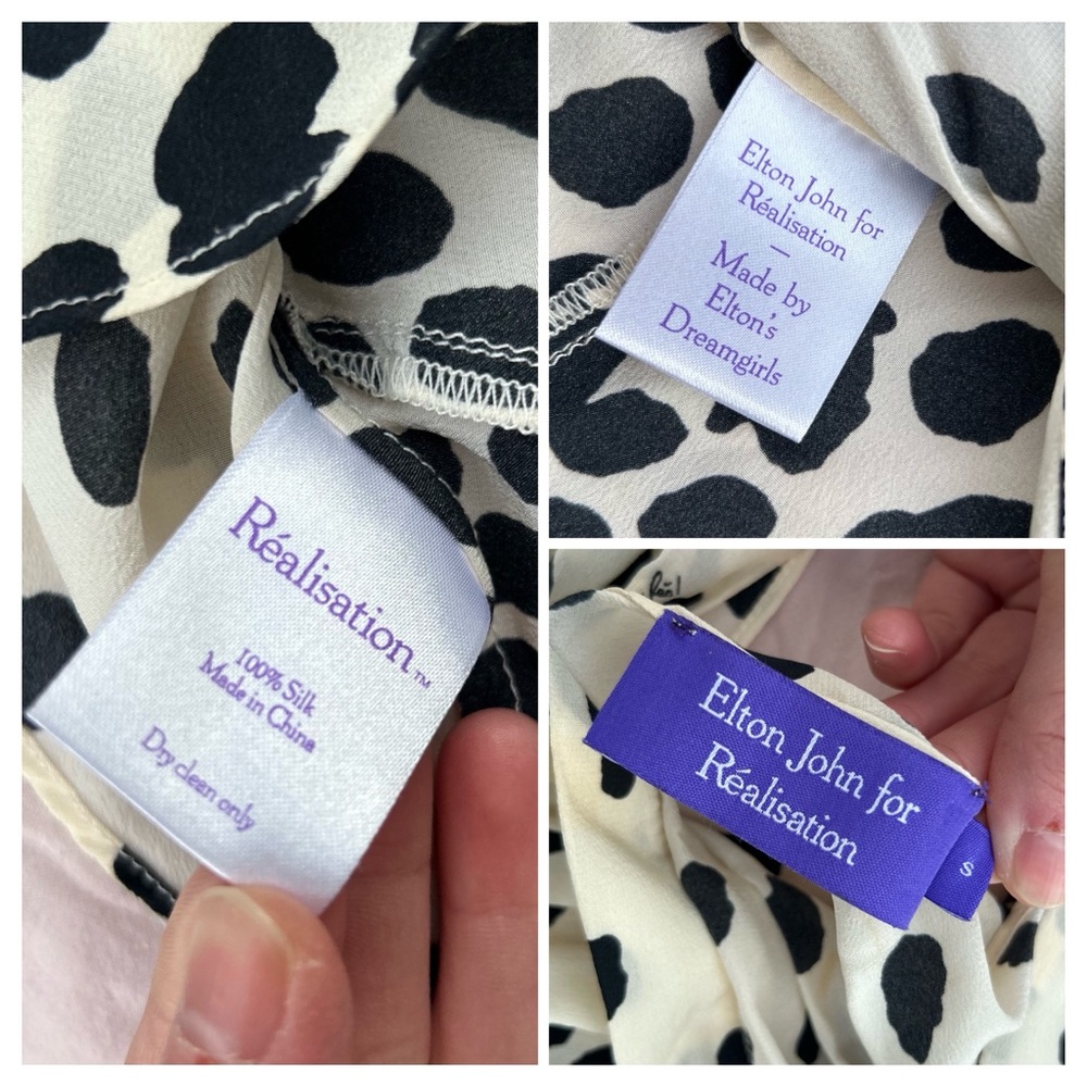 SOLD Elton John for Realisation, 100% Silk Little Jeanie Mini Dress in Snow - Picture 5 of 15